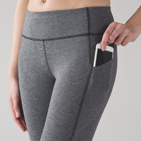 Lululemon Pace Rival Crop 22" Heathered Black 4 - Picture 4 of 11